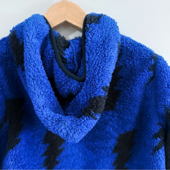 Hanna Andersson Kids Lightning Bolt Fleece Hoodie Blue Cozy Kidcore - Picture 3 of 6